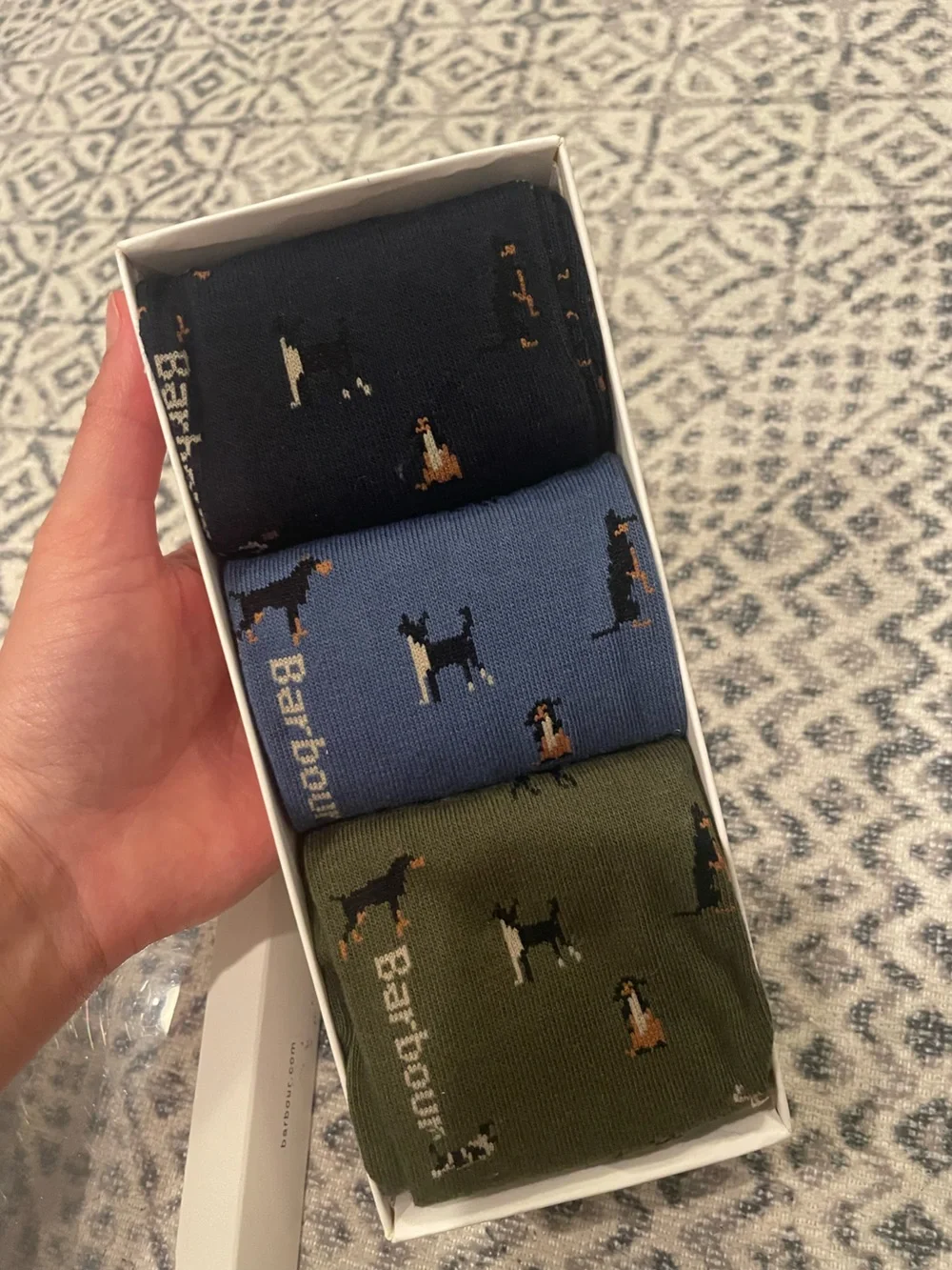 NWT Barbour Maven Dog sock gift box